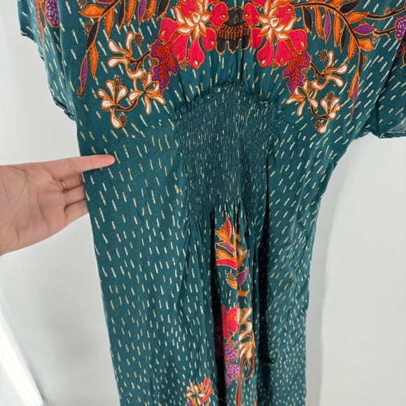 Bl^nk London x Anthropologie The Tatiana Kaftan Boho Blue Red One Size Blank - Picture 6 of 11
